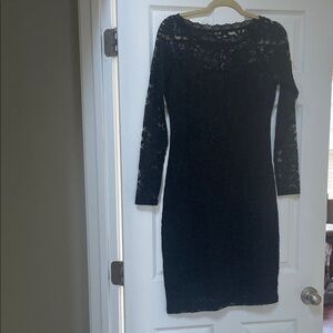 Chic Black Lace Long Sleeve Dress